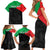 Personalized Martinique Family Matching Short Sleeve Bodycon Dress and Hawaiian Shirt Simple Style With Palm Leaf Pattern