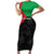 Personalized Martinique Family Matching Short Sleeve Bodycon Dress and Hawaiian Shirt Simple Style With Palm Leaf Pattern