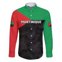 Personalized Martinique Family Matching Tank Maxi Dress and Hawaiian Shirt Simple Style With Palm Leaf Pattern