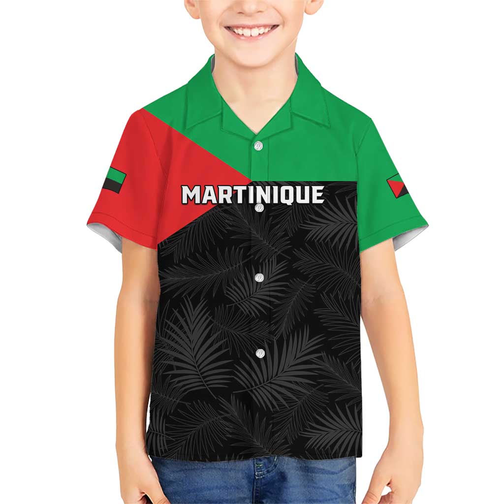 Personalized Martinique Kid Hawaiian Shirt Simple Style With Palm Leaf Pattern