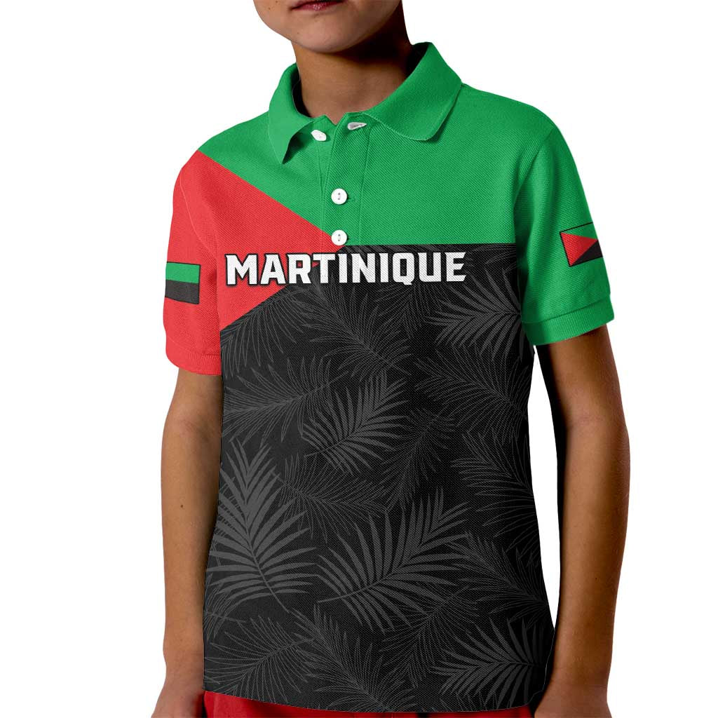 Personalized Martinique Kid Polo Shirt Simple Style With Palm Leaf Pattern