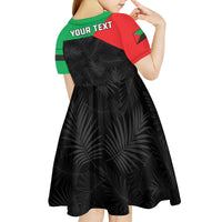 Personalized Martinique Kid Short Sleeve Dress Simple Style With Palm Leaf Pattern
