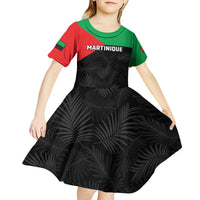 Personalized Martinique Kid Short Sleeve Dress Simple Style With Palm Leaf Pattern