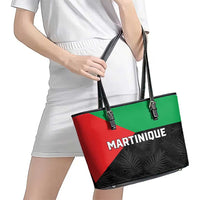 Martinique Leather Tote Bag Simple Style With Palm Leaf Pattern