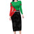 Personalized Martinique Long Sleeve Bodycon Dress Simple Style With Palm Leaf Pattern