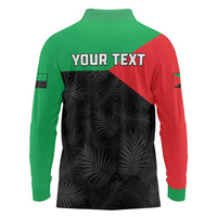 Personalized Martinique Long Sleeve Polo Shirt Simple Style With Palm Leaf Pattern