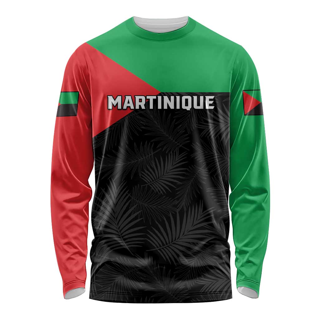 Personalized Martinique Long Sleeve Shirt Simple Style With Palm Leaf Pattern