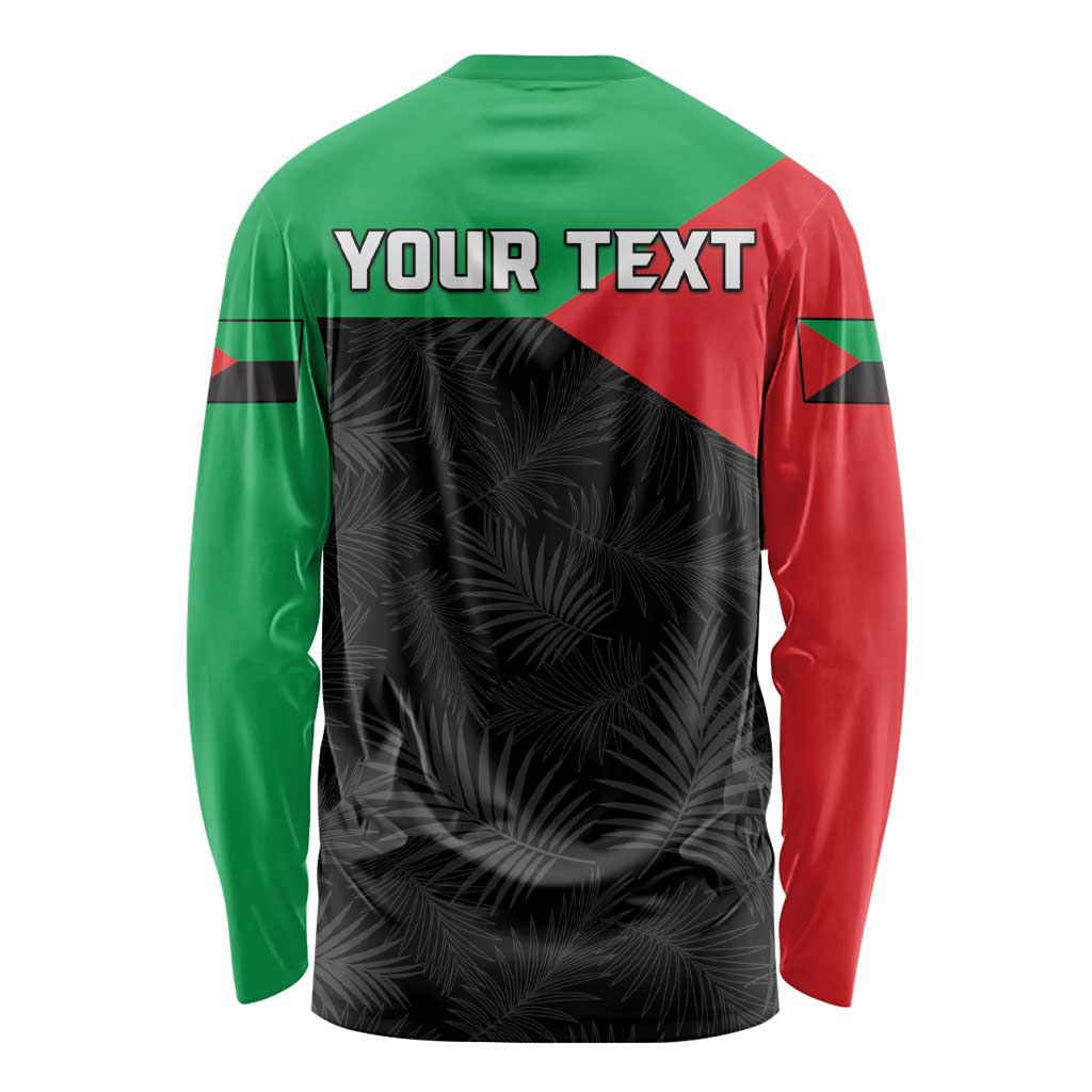 Personalized Martinique Long Sleeve Shirt Simple Style With Palm Leaf Pattern