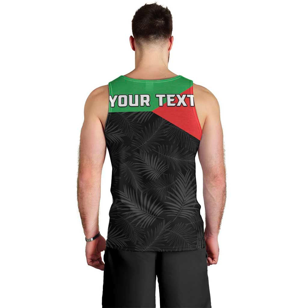 Personalized Martinique Men Tank Top Simple Style With Palm Leaf Pattern