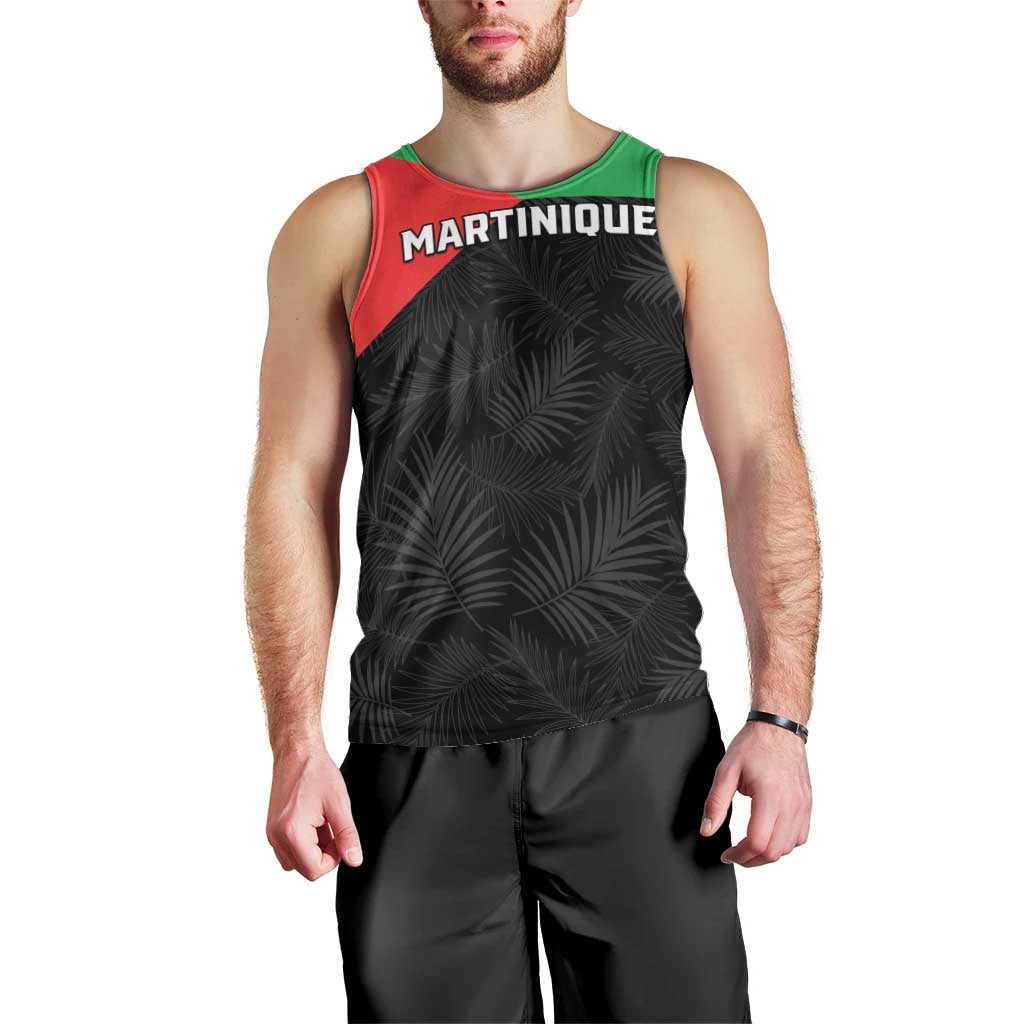 Personalized Martinique Men Tank Top Simple Style With Palm Leaf Pattern