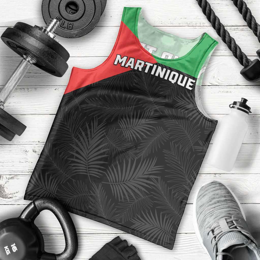 Personalized Martinique Men Tank Top Simple Style With Palm Leaf Pattern