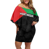 Personalized Martinique Off Shoulder Short Dress Simple Style With Palm Leaf Pattern