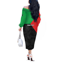 Personalized Martinique Off The Shoulder Long Sleeve Dress Simple Style With Palm Leaf Pattern