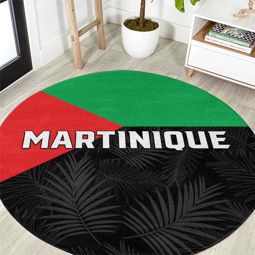 Martinique Round Carpet Simple Style With Palm Leaf Pattern