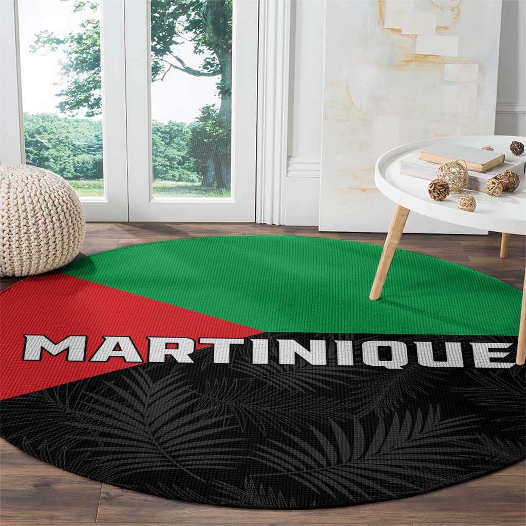 Martinique Round Carpet Simple Style With Palm Leaf Pattern