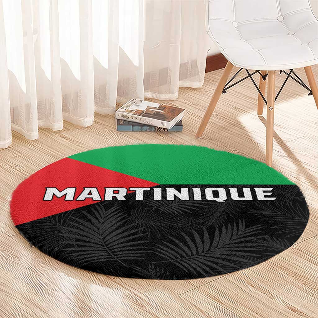 Martinique Round Carpet Simple Style With Palm Leaf Pattern