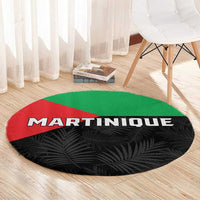 Martinique Round Carpet Simple Style With Palm Leaf Pattern