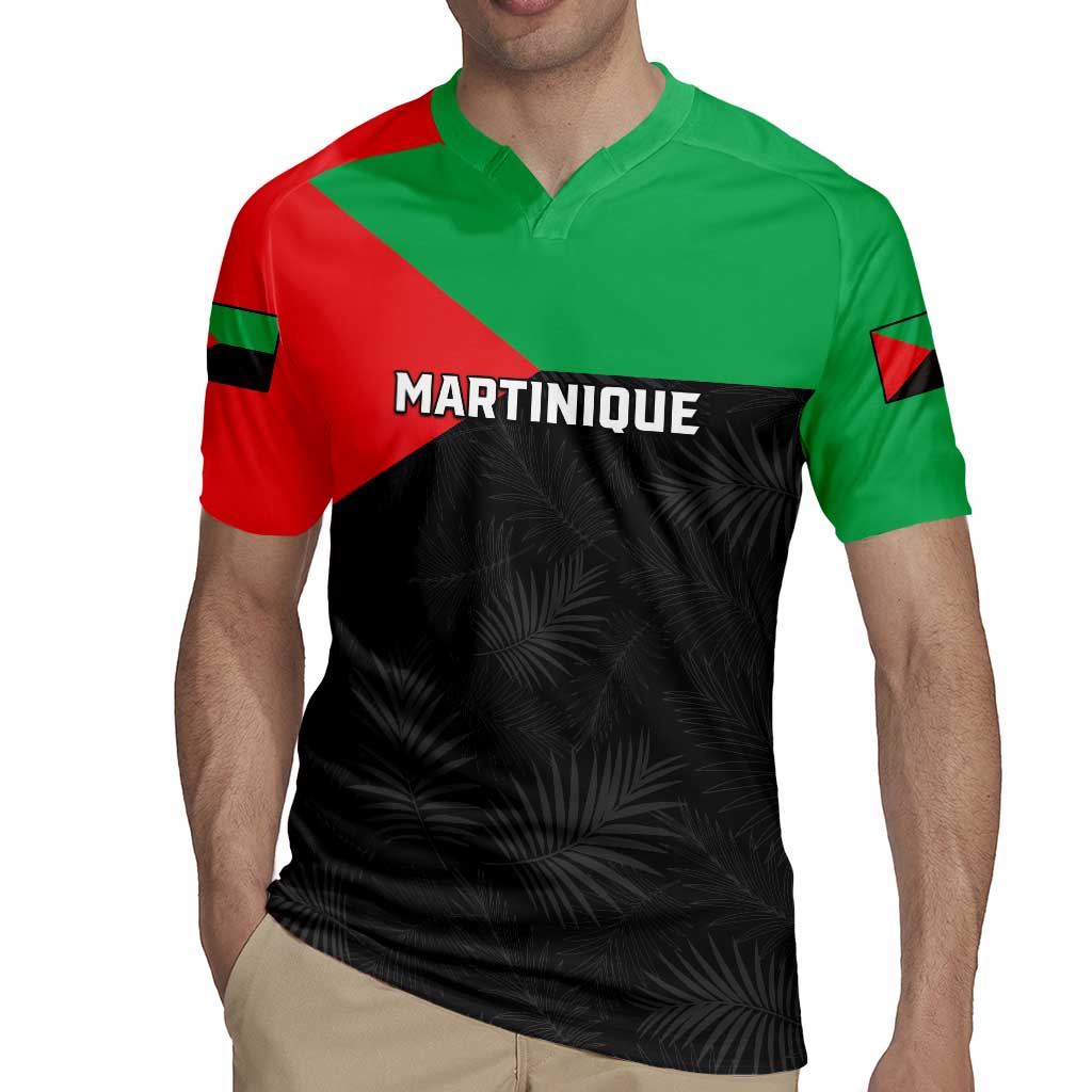 Personalized Martinique Rugby Jersey Simple Style With Palm Leaf Pattern
