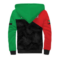 Personalized Martinique Sherpa Hoodie Simple Style With Palm Leaf Pattern