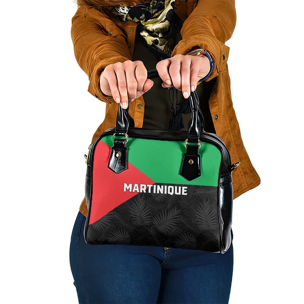 Martinique Shoulder Handbag Simple Style With Palm Leaf Pattern