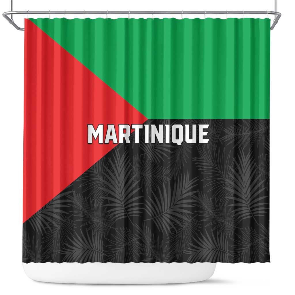 Martinique Shower Curtain Simple Style With Palm Leaf Pattern