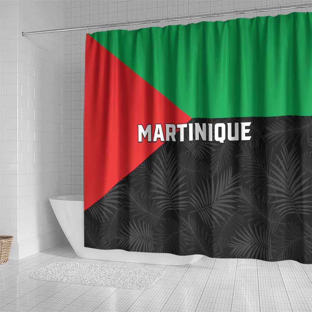 Martinique Shower Curtain Simple Style With Palm Leaf Pattern