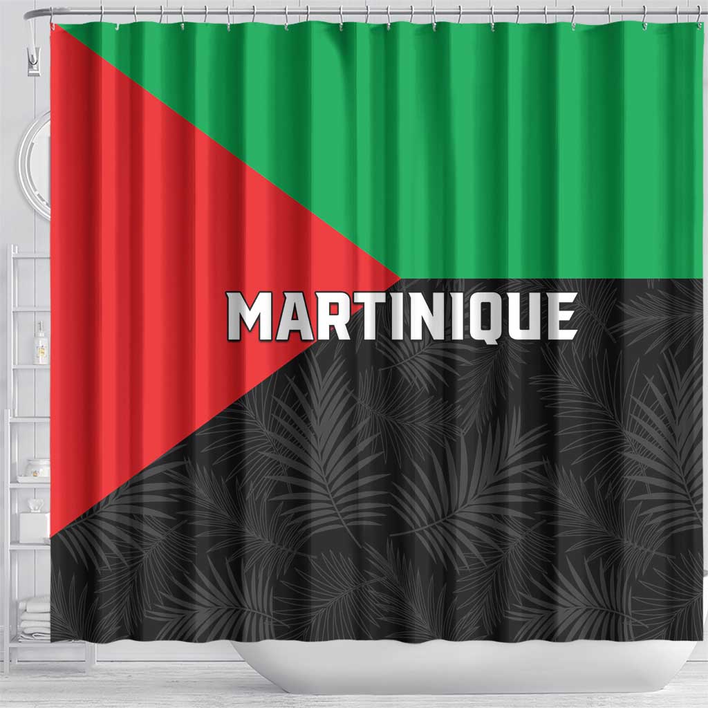 Martinique Shower Curtain Simple Style With Palm Leaf Pattern