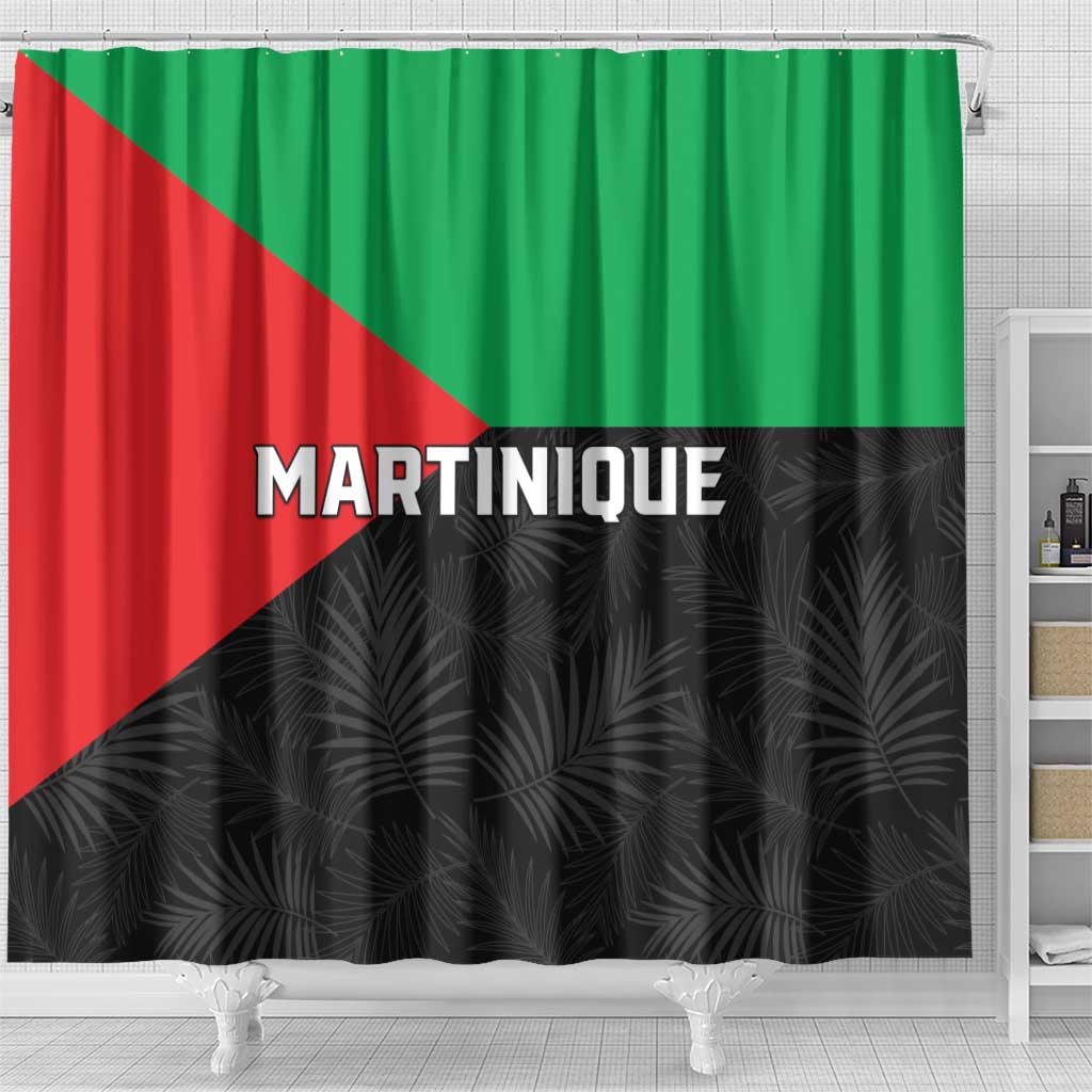 Martinique Shower Curtain Simple Style With Palm Leaf Pattern