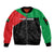 Personalized Martinique Sleeve Zip Bomber Jacket Simple Style With Palm Leaf Pattern