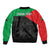Personalized Martinique Sleeve Zip Bomber Jacket Simple Style With Palm Leaf Pattern