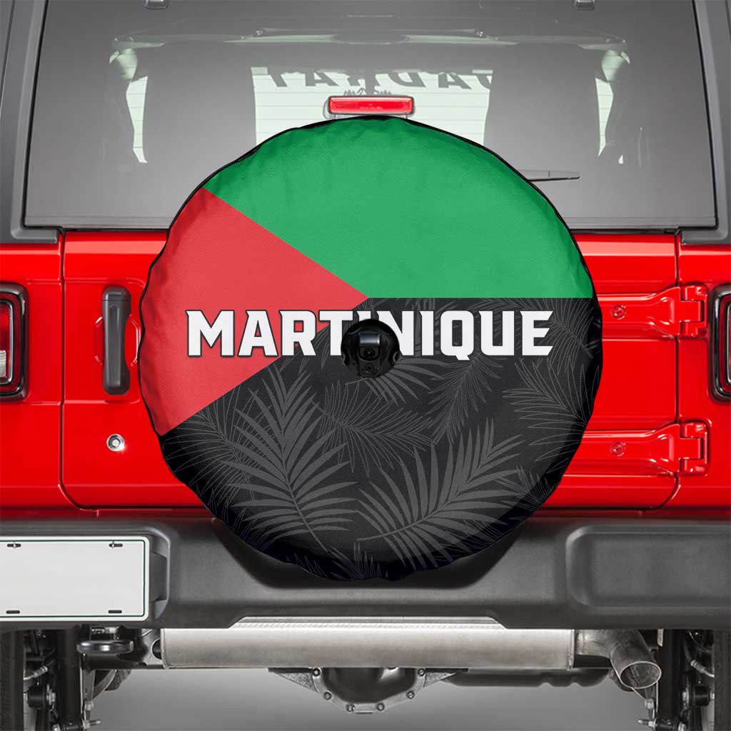 Martinique Spare Tire Cover Simple Style With Palm Leaf Pattern
