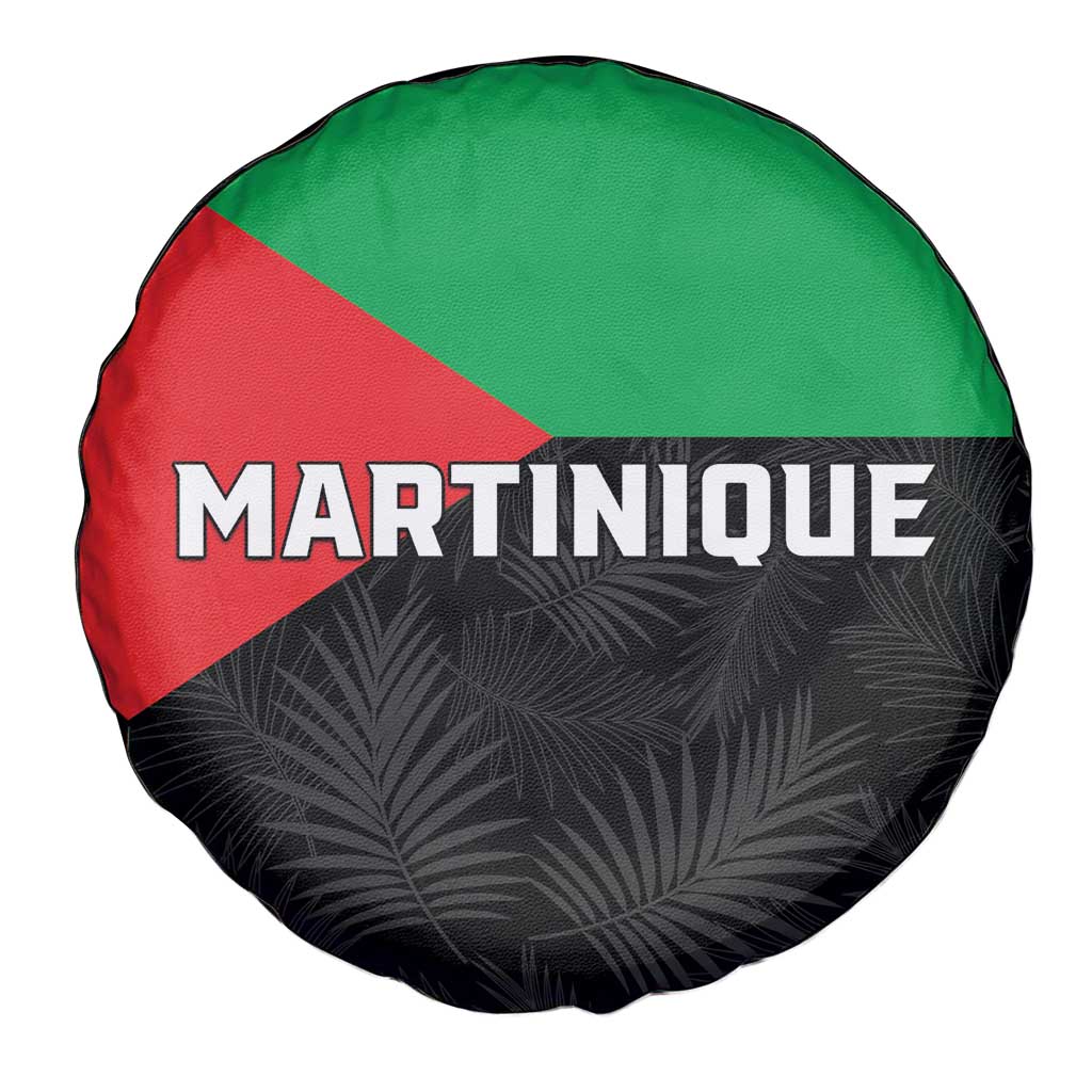 Martinique Spare Tire Cover Simple Style With Palm Leaf Pattern