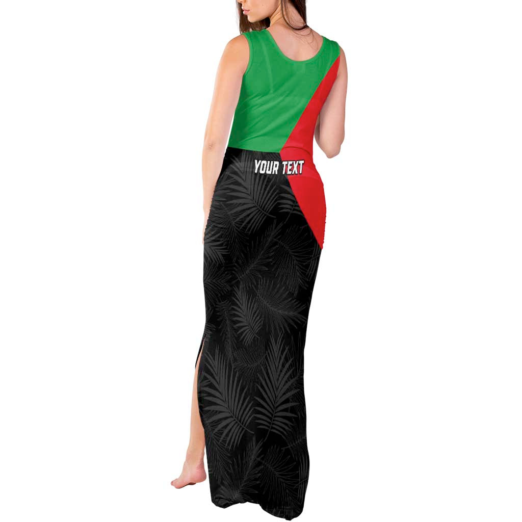 Personalized Martinique Tank Maxi Dress Simple Style With Palm Leaf Pattern
