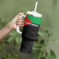 Personalized Martinique Tumbler With Handle Simple Style With Palm Leaf Pattern