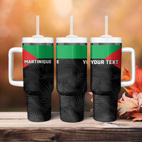 Personalized Martinique Tumbler With Handle Simple Style With Palm Leaf Pattern