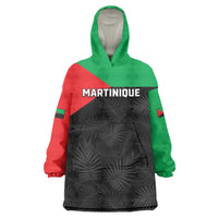 Personalized Martinique Wearable Blanket Hoodie Simple Style With Palm Leaf Pattern
