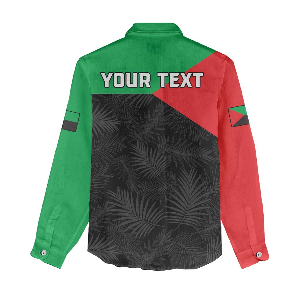 Personalized Martinique Women Casual Shirt Simple Style With Palm Leaf Pattern