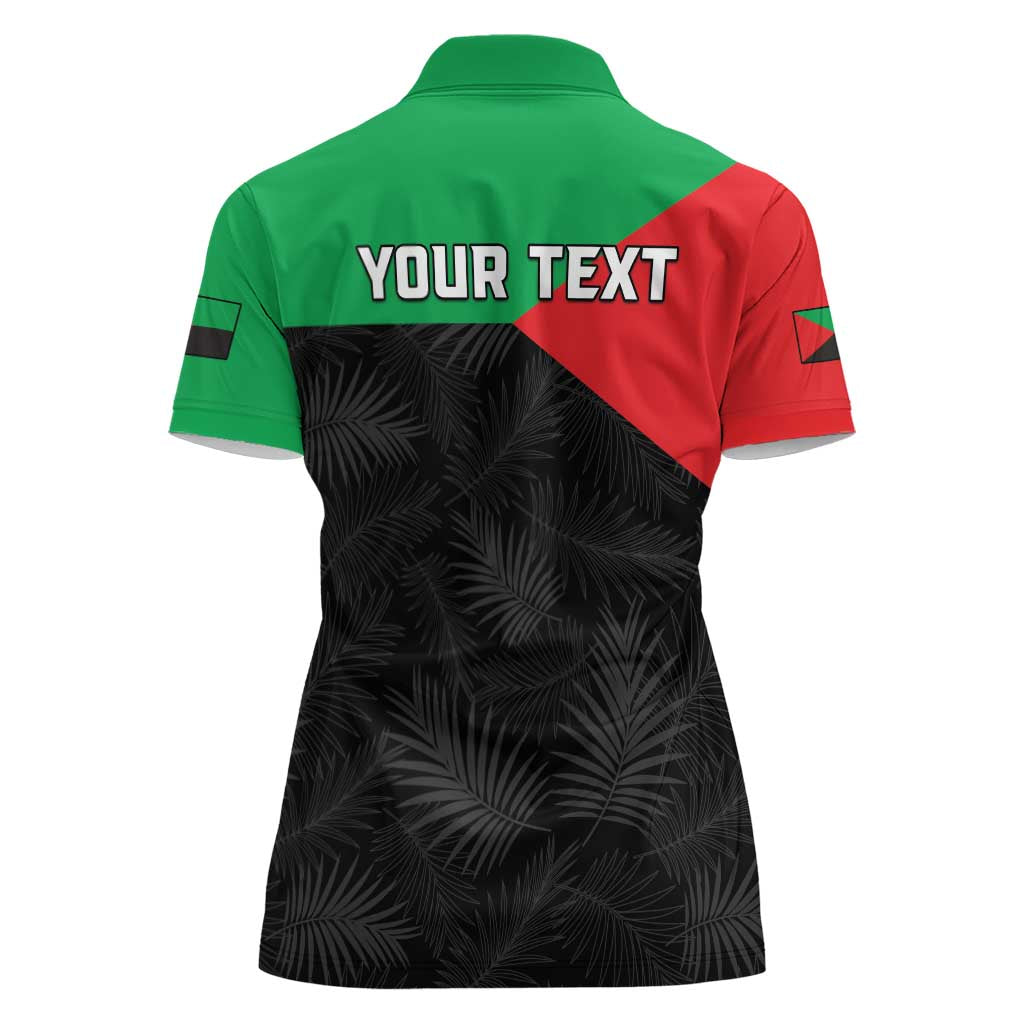 Personalized Martinique Women Polo Shirt Simple Style With Palm Leaf Pattern