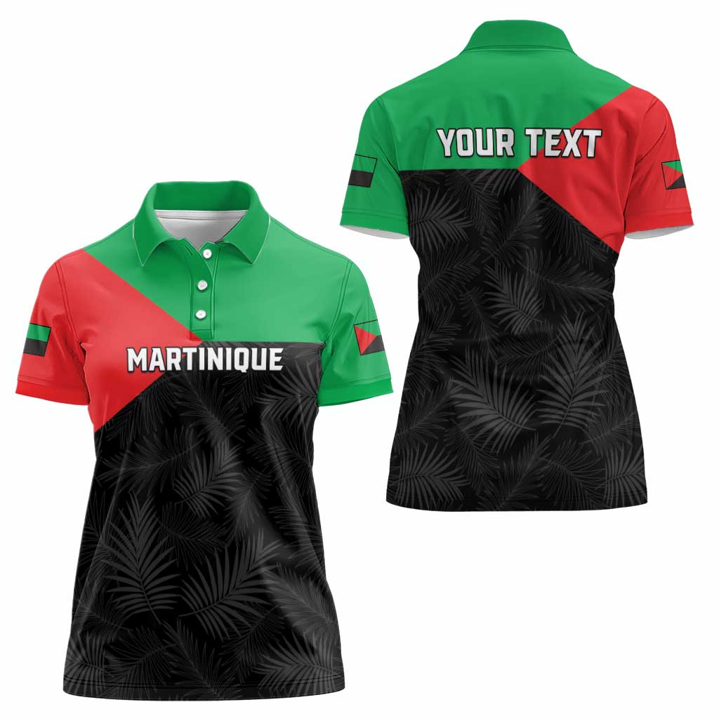 Personalized Martinique Women Polo Shirt Simple Style With Palm Leaf Pattern