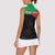 Personalized Martinique Women Sleeveless Polo Shirt Simple Style With Palm Leaf Pattern