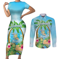 Bonjou Martinique Couples Matching Short Sleeve Bodycon Dress and Long Sleeve Button Shirt Welcome To Heaven
