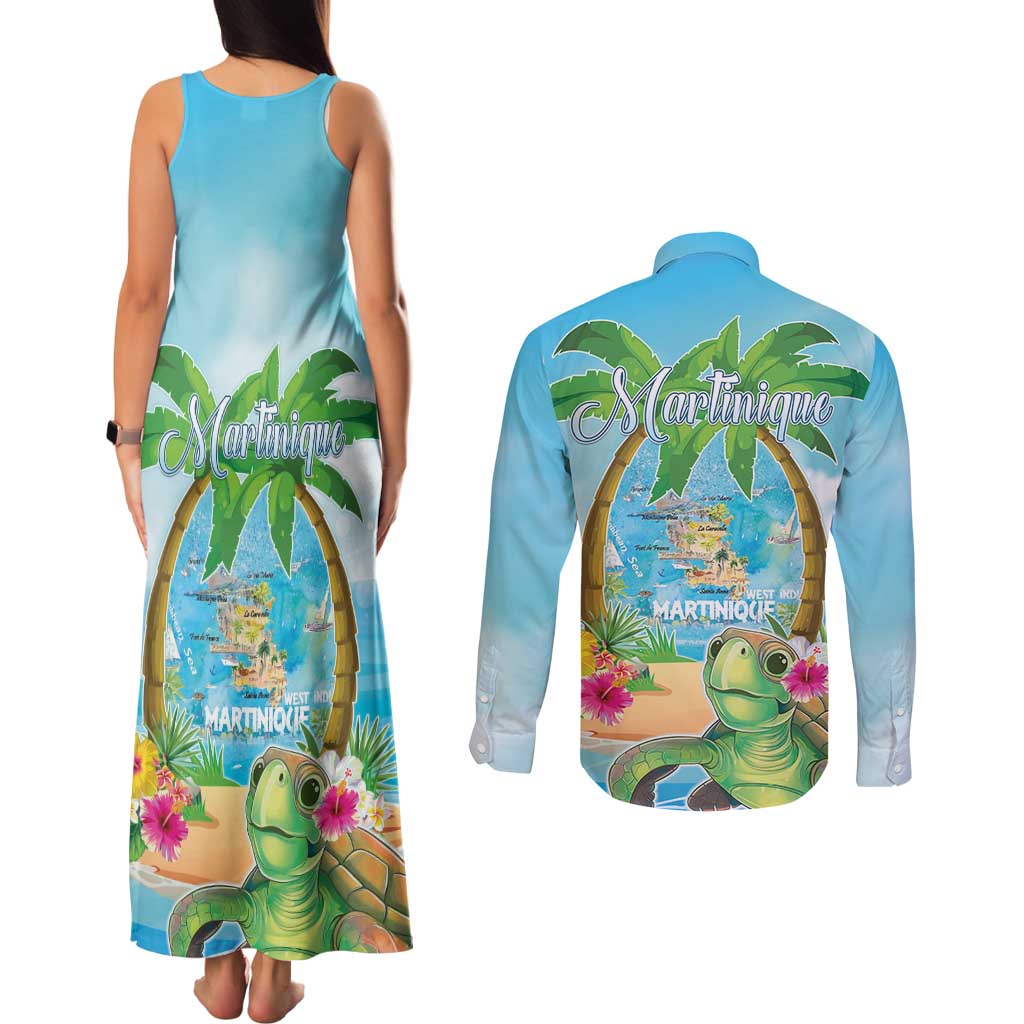 Bonjou Martinique Couples Matching Tank Maxi Dress and Long Sleeve Button Shirt Welcome To Heaven