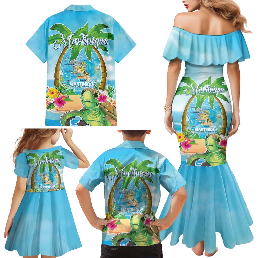 Bonjou Martinique Family Matching Mermaid Dress and Hawaiian Shirt Welcome To Heaven