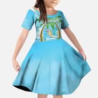 Bonjou Martinique Family Matching Off Shoulder Maxi Dress and Hawaiian Shirt Welcome To Heaven