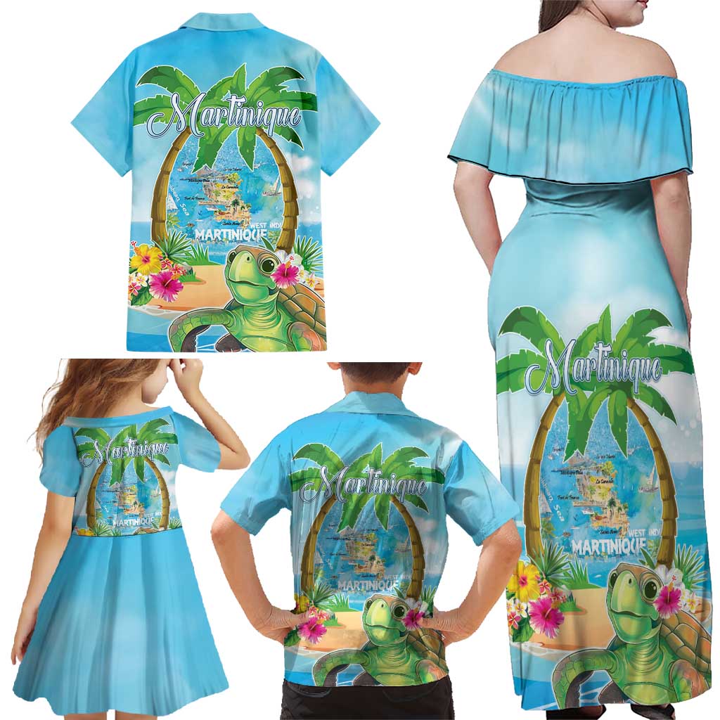 Bonjou Martinique Family Matching Off Shoulder Maxi Dress and Hawaiian Shirt Welcome To Heaven