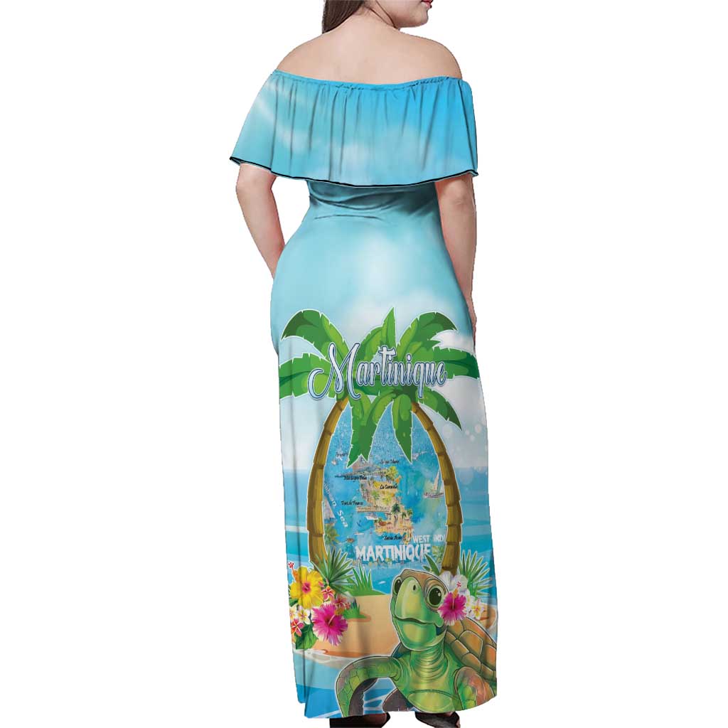Bonjou Martinique Family Matching Off Shoulder Maxi Dress and Hawaiian Shirt Welcome To Heaven