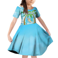 Bonjou Martinique Family Matching Off Shoulder Short Dress and Hawaiian Shirt Welcome To Heaven