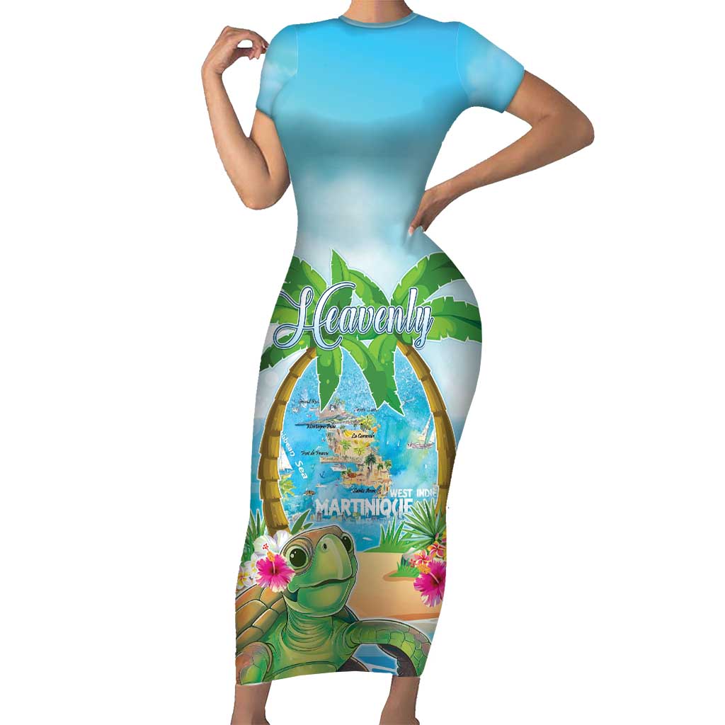 Bonjou Martinique Family Matching Short Sleeve Bodycon Dress and Hawaiian Shirt Welcome To Heaven