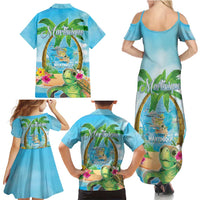 Bonjou Martinique Family Matching Summer Maxi Dress and Hawaiian Shirt Welcome To Heaven
