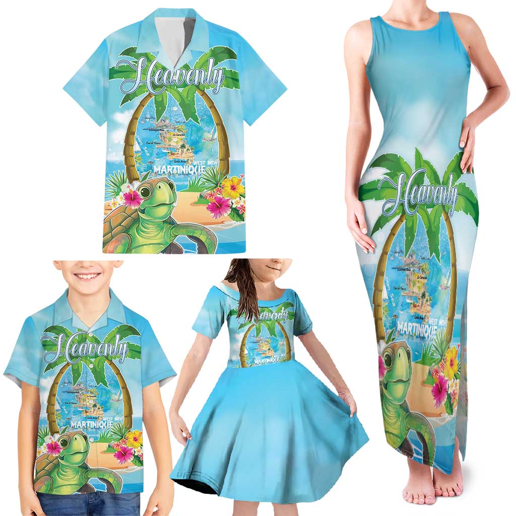 Bonjou Martinique Family Matching Tank Maxi Dress and Hawaiian Shirt Welcome To Heaven
